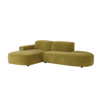 ECKSOFA Cursal Atelier, Stoff Salvador, Olive, Links - Olivgrün, Holz (284/166cm) - Kaiser Möbel