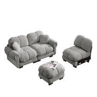 SOFA 3-Sitzer L-Form Chenille Hellgrau - Hellgrau, Holz (149/260cm) - Meubliv
