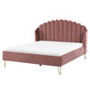 POLSTERBETT 160/200cm Rosa Ambillou - Pink, Textil (160/200cm) - Beliani