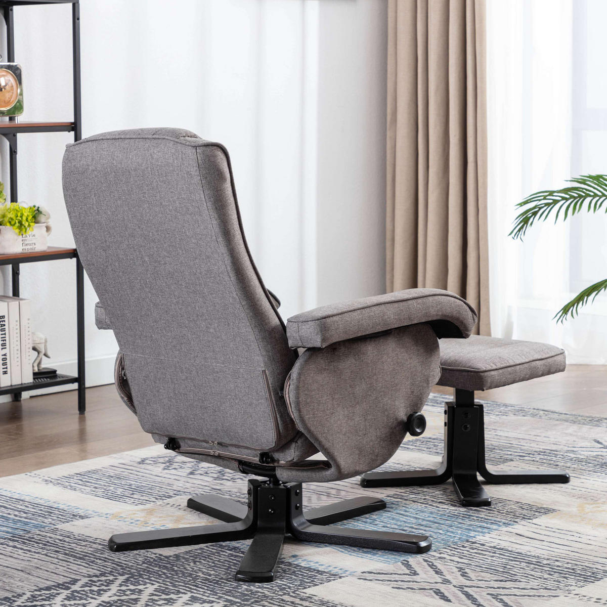 RELAXSESSEL CHARLES Stoffbezug Grau - Grau, Textil (75/95/68cm) - SVITA