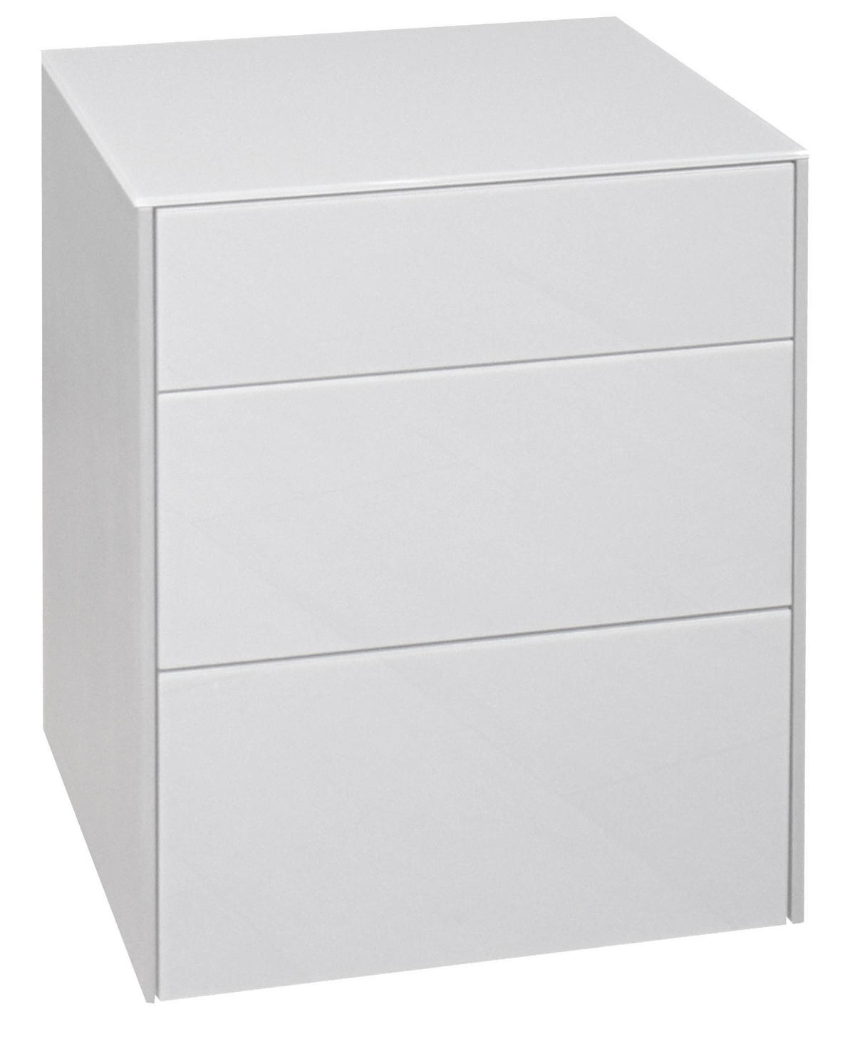 KOMMODE Elfi 52x42x63 Hochglanz Kreidegrau/Glas Kreidegrau - Hellgrau, Holzwerkstoff (52/63/42cm) - 58aufmkessel