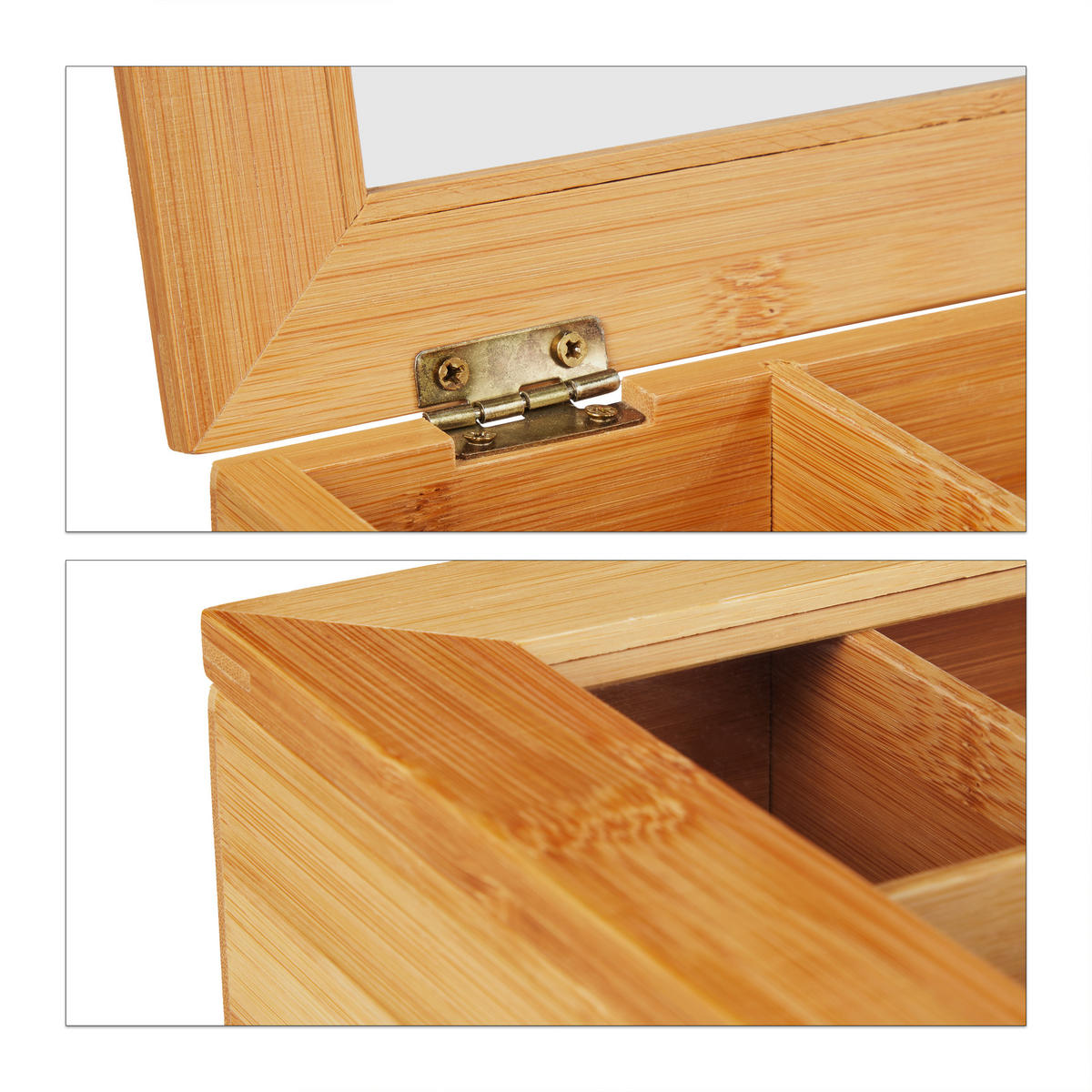 TEEBOX - Hellbraun, Holz/Kunststoff (33/11/20cm) - Relaxdays