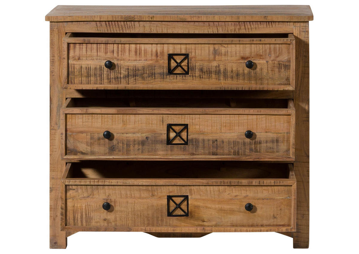 KOMMODE Akazie 100x42x88 natur versiegelt NATURE OF SPIRIT #249 - Naturfarben, Holz (100/88/42cm) - Massivmoebel24
