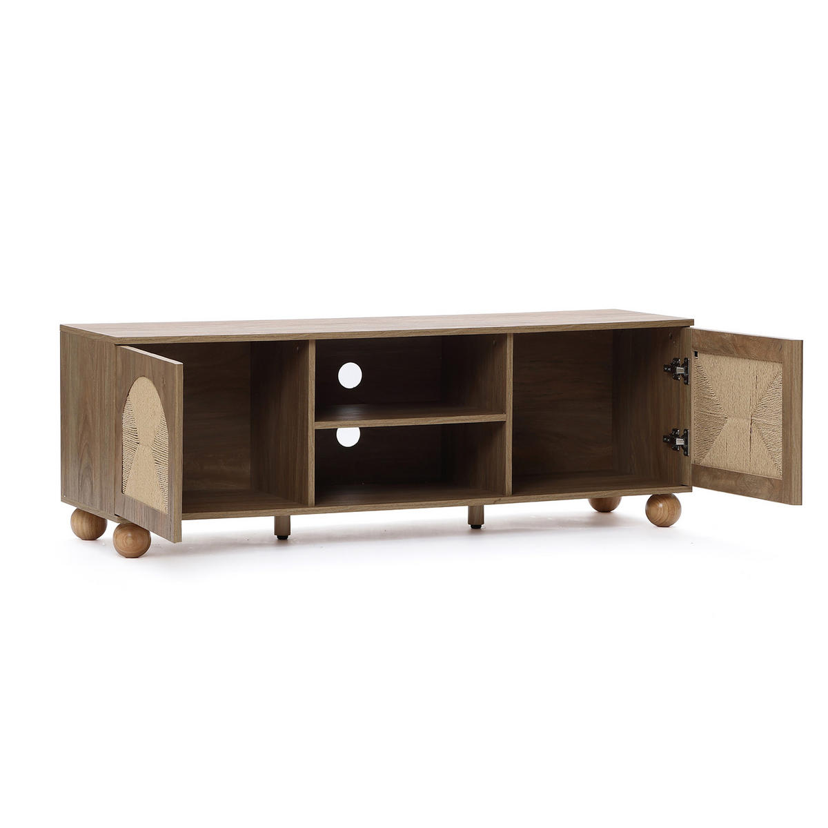LOWBOARD TV-Schrank Retro, Holz | B140 x T40 x H48 cm - Braun, Holzwerkstoff (140/48/40cm) - Hometopia
