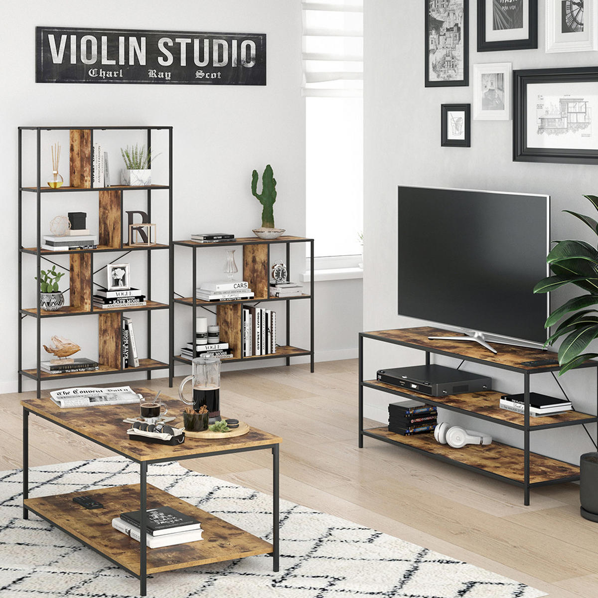 RAUMTEILER Fyrk Antikholz 80 x 79 cm - Eichefarben, Holzwerkstoff (80/79/30cm) - Vicco