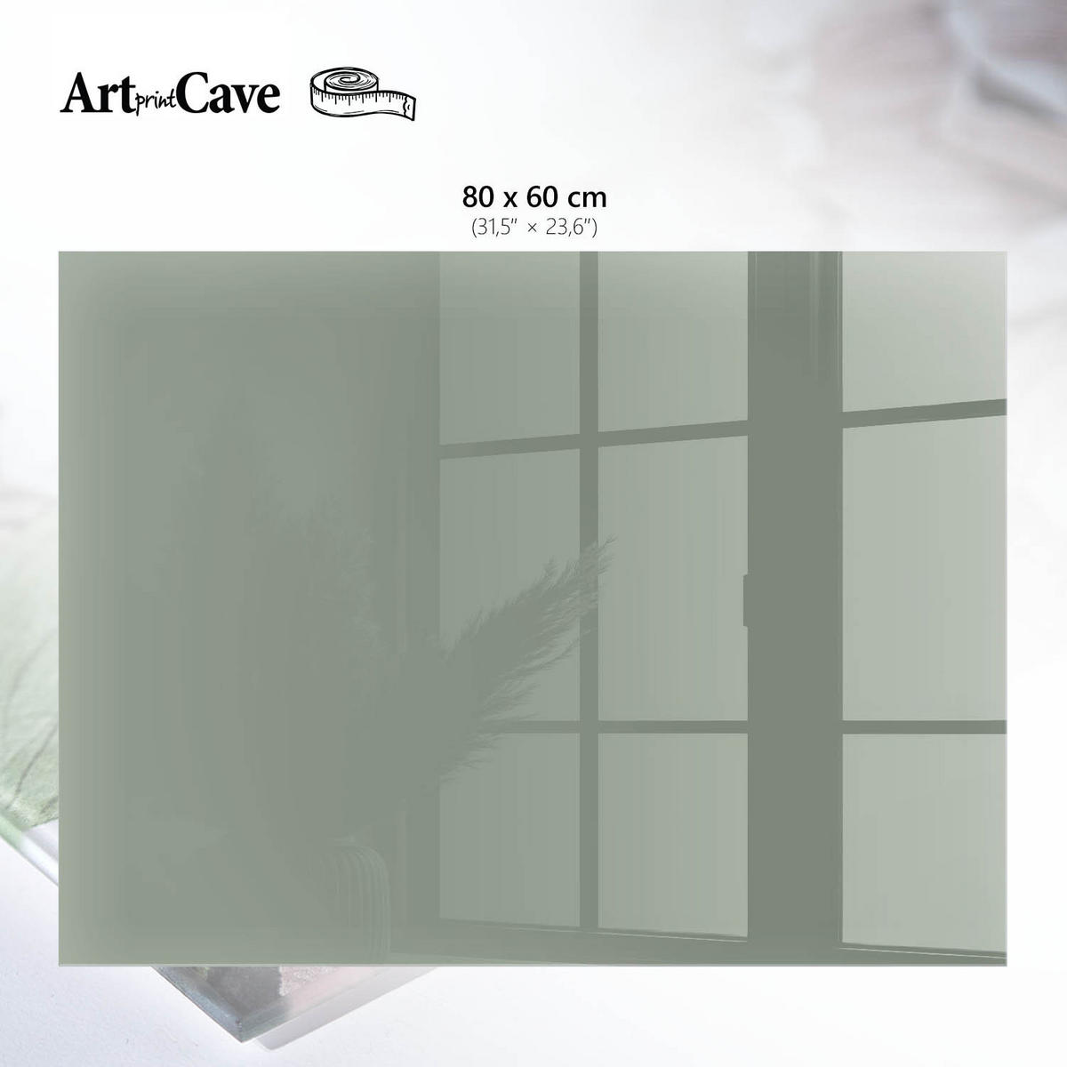 GLASPLATTE 80x60 cm – Salbei - Braun, Glas (0.4/80/60cm) - ArtPrintCave