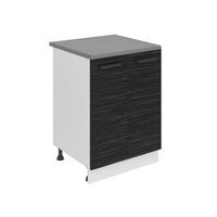 KÜCHENUNTERSCHRANK 60 cm SD2, mit Arbeitsplatte, mit 2 Türen, Königliches Ebenholz - Schwarz, Holz (60/85/51.6cm) - B BELINI GROUP
