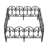 GARTENZAUN 6er-Set aus Kunststoff in schwarz Europäischer dekorativ rost und UV-beständig ohne Werkzeug je 60 x 33 cm - Schwarz, Kunststoff (4/33/60cm) - Livingandhome