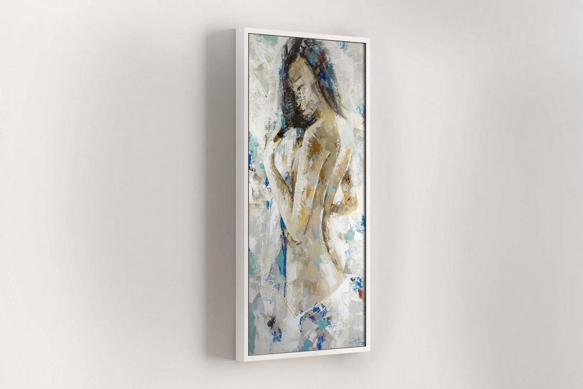 ACRYLBILD HANDGEMALT 60/120 cm - Blau, Holz/Textil (60/120cm) - KUNSTLOFT