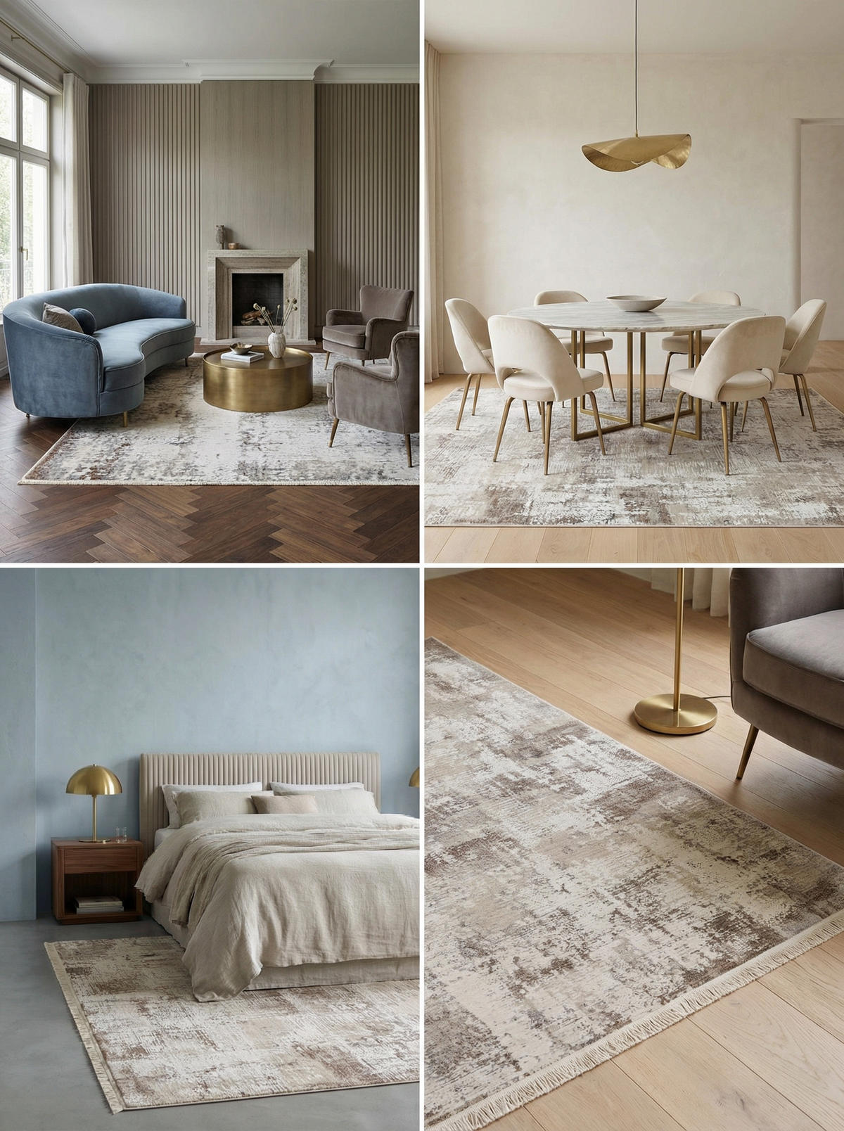 TEPPICH Velours abstrakt flauschig pflegeleicht Naturtöne SIENA-Arbia, Blau 120x180 cm - Blau, Textil (120/180cm) - KADIMA DESIGN