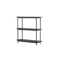STANDREGAL HEIM Schwarz 120x40x120 cm - Schwarz, Holzwerkstoff (120/120/40cm) - FURNLUX