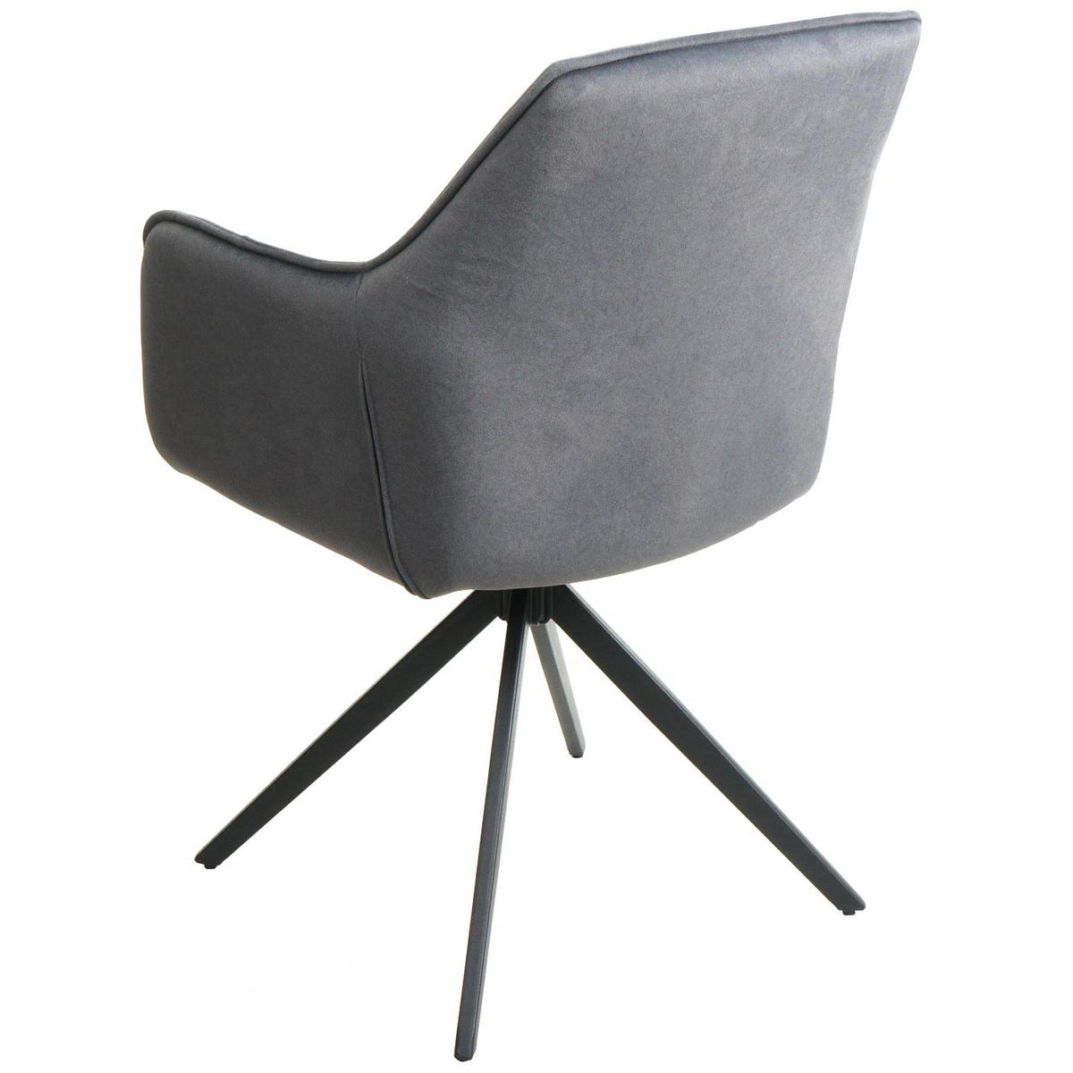 ESSZIMMERSTUHL 2er-Set 87x55x60cm Sitzhöhe 48cm Metall Stoff/Textil Anthrazit - Anthrazit, Textil (55/87/60cm) - CHEFGASTRO