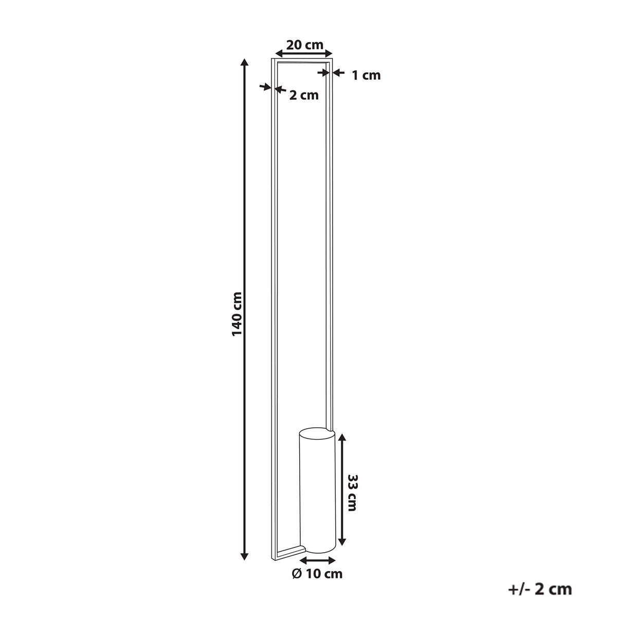 LED-STEHLAMPE Gold/Braun Patricio - Goldfarben/Braun, Metall (10/20/140cm) - Beliani