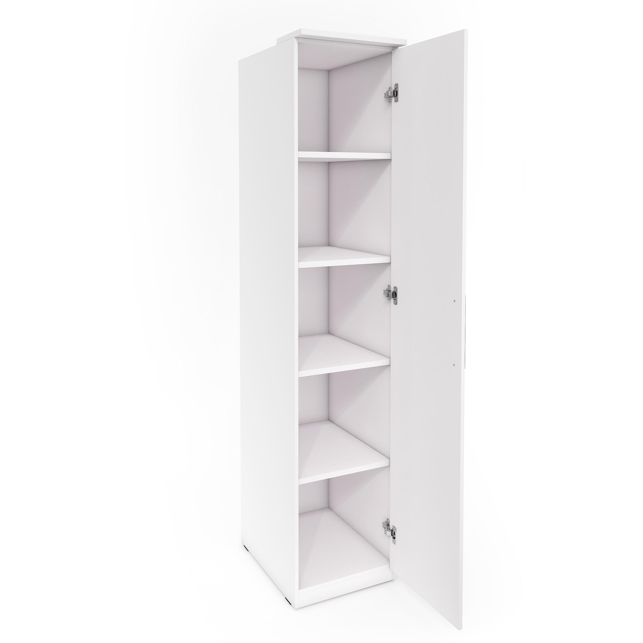 DREHTÜRENSCHRANK OTTIMA 45/217/63 cm 1-türig Weiß - Weiß, Holzwerkstoff (45/217/63cm) - MASSENO
