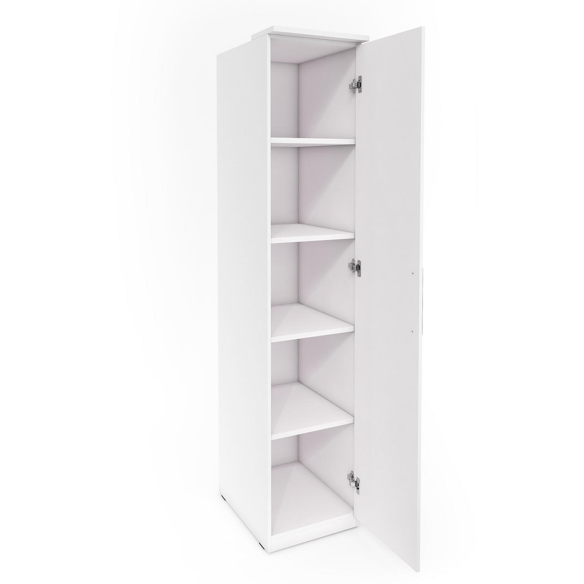 DREHTÜRENSCHRANK OTTIMA 45/217/63 cm 1-türig Weiß - Weiß, Holzwerkstoff (45/217/63cm) - MASSENO