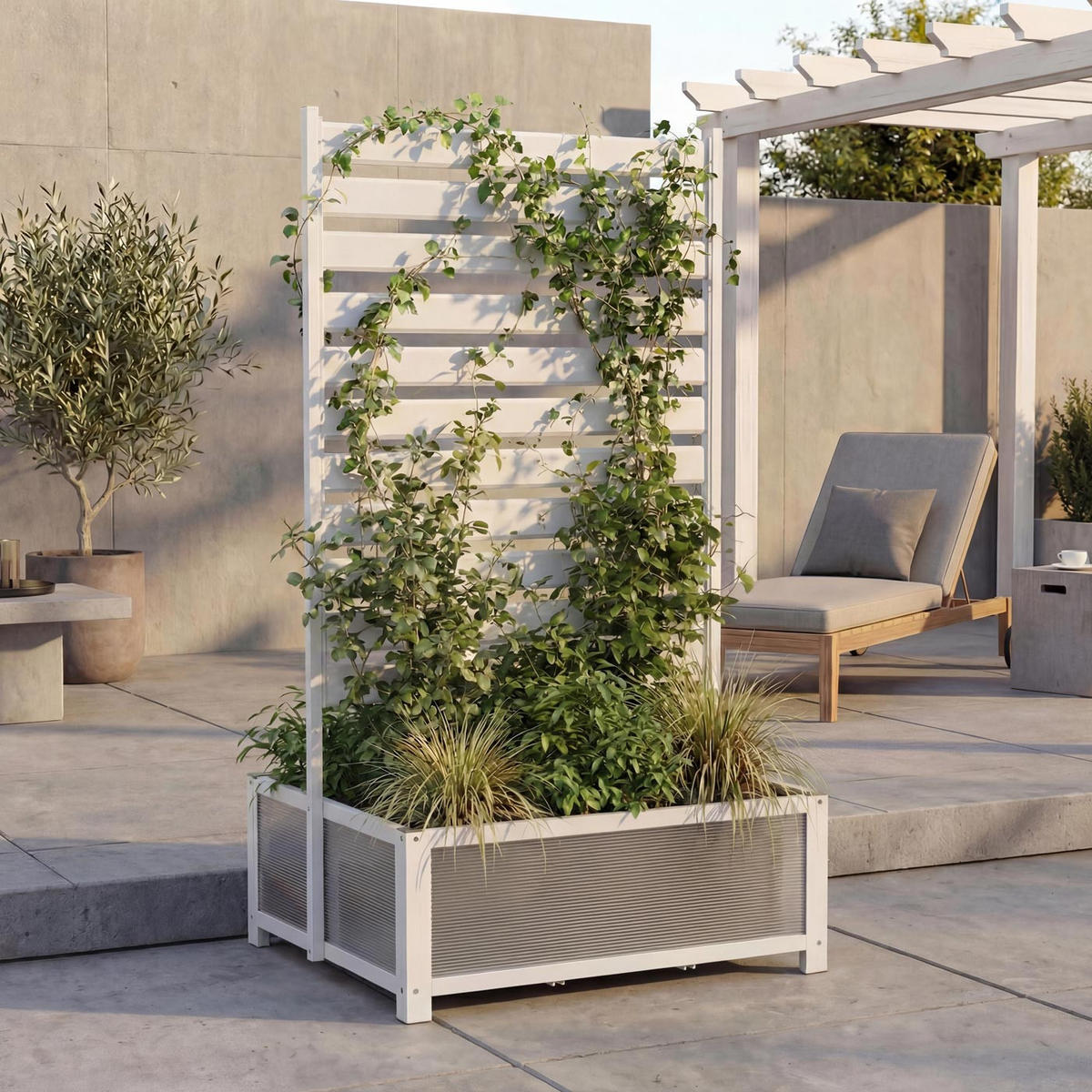 BEET MIT RANKGITTER Weiß - Weiß, Metall (90/158/75cm) - MCW