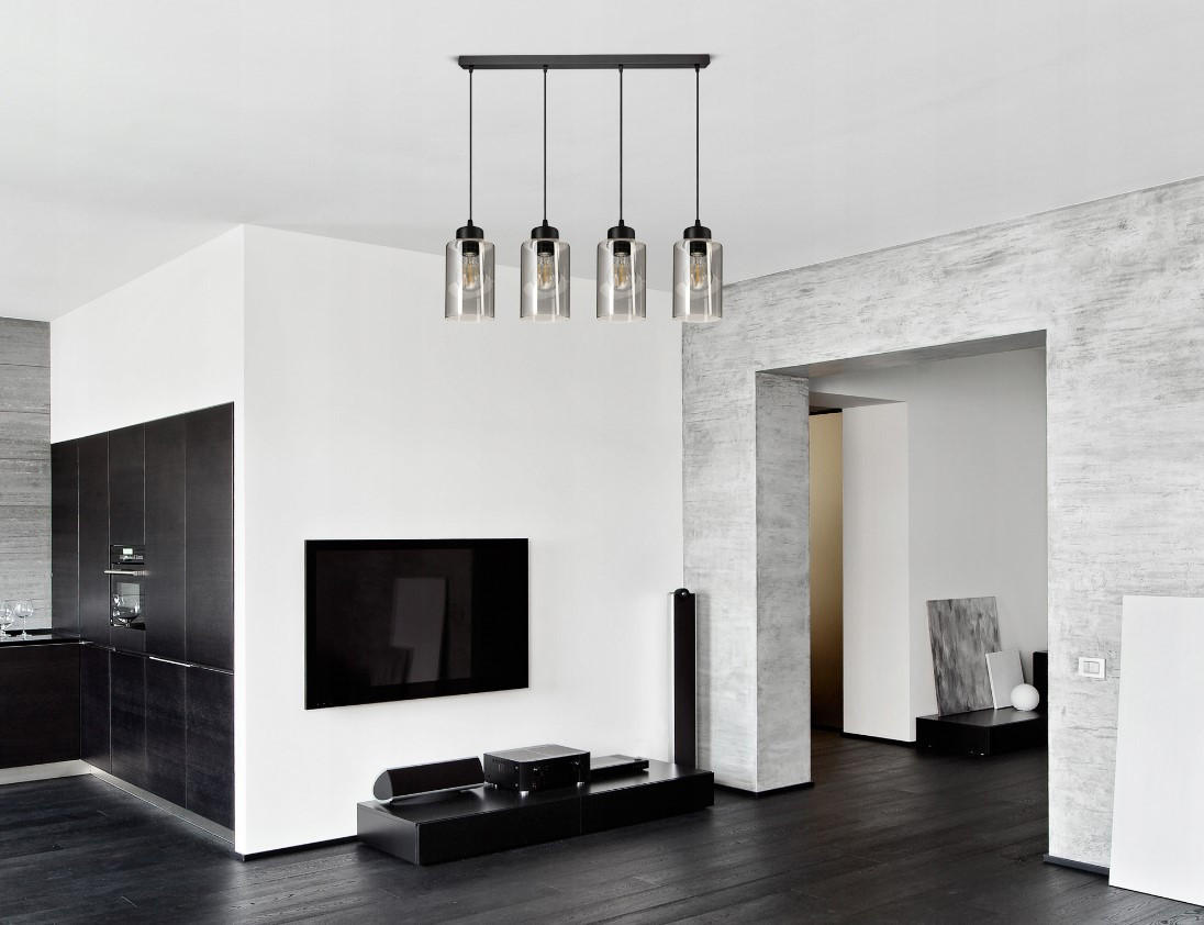 PENDELLEUCHTE TUBE - Transparent/Schwarz, Glas/Metall (10/60/80cm) - kiki design