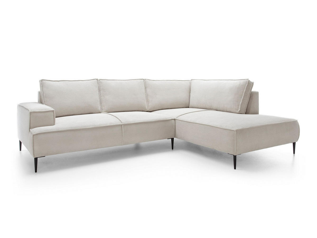 ECKSOFA DUNA Beige Kordstoff - Beige, Holz (275/195cm) - MASSENO