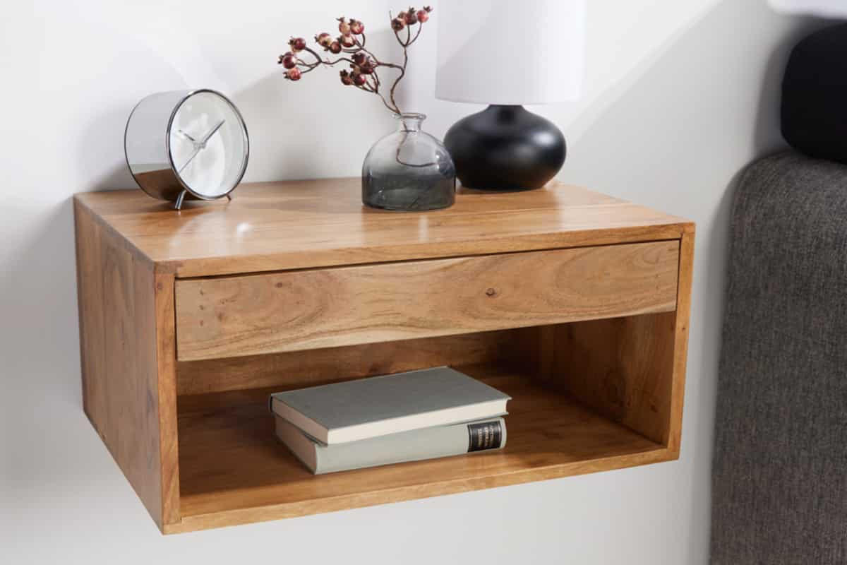 NACHTTISCH PURE Akazie Braun 50cm - Braun, Holz (50/25/35cm) - riess-ambiente