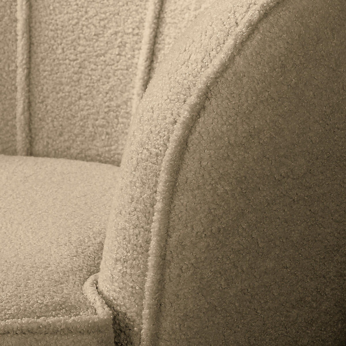 SESSEL - Bouclé, Füße Hell - Beige/Cappuccino, Birkenholz/Textil (75/74/75cm) - home24