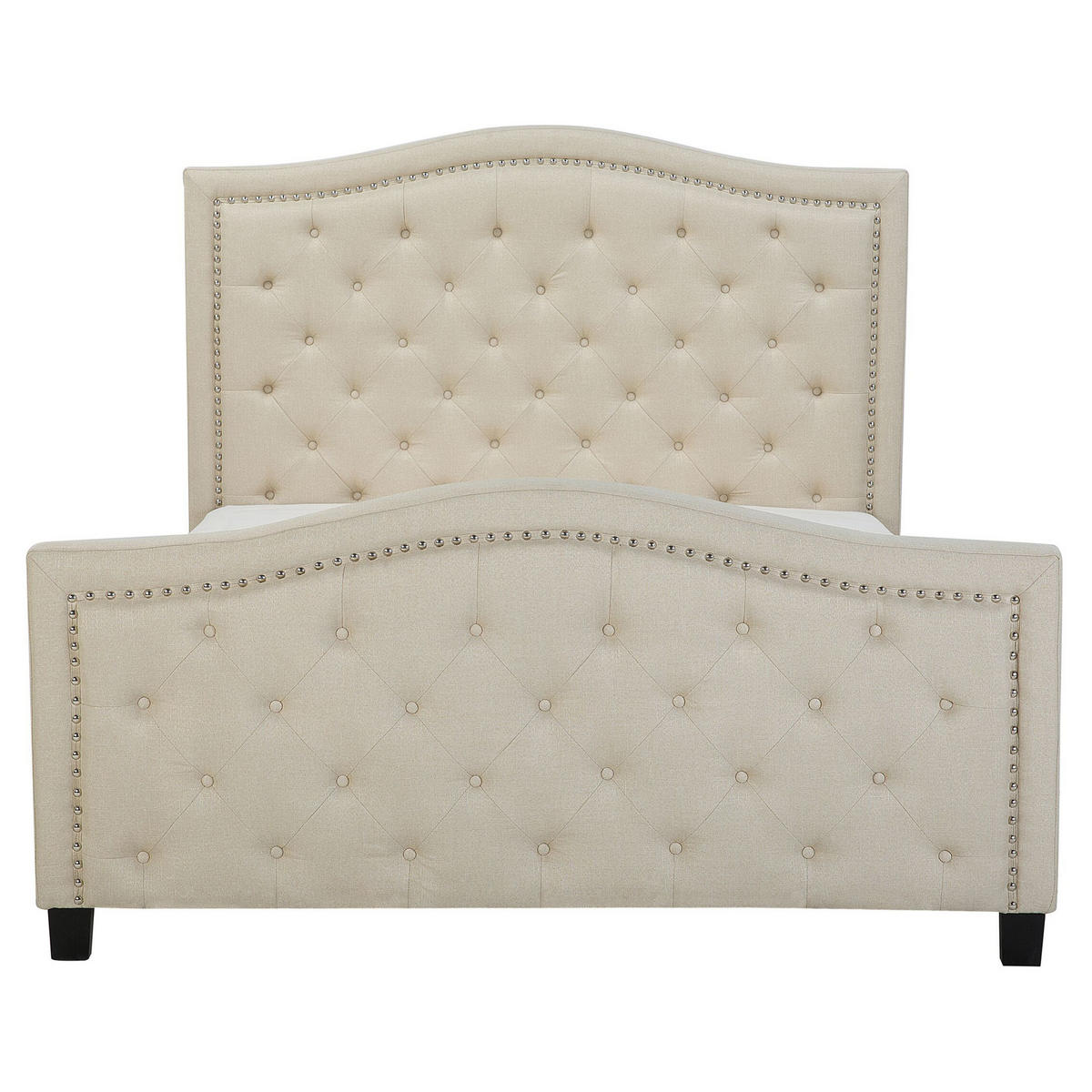 POLSTERBETT 160/200cm Beige Aurel - Beige, Textil (160/200cm) - Beliani