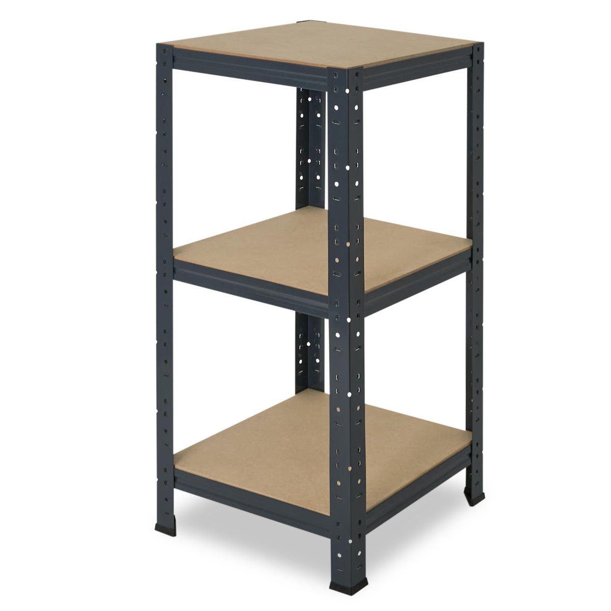 SCHWERLASTREGAL HOME 100x50x50 cm in anthrazit mit 3 Böden und 175 kg Traglast pro Boden - Anthrazit, Metall (50/100/50cm) - shelfplaza