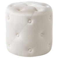POUF Samtstoff Cremeweiß Corolla - Weiß, Textil (40/40/40cm) - Beliani