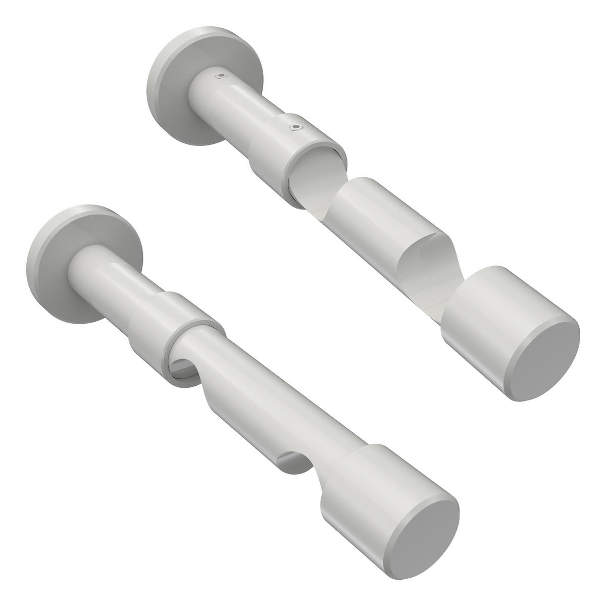 GARDINENSTANGE INNENLAUF Prestige Mavell 180 cm, 2-läufig, 20 mm Ø Weiß - Chromfarben/Weiß, Metall (180cm) - INTERDECO