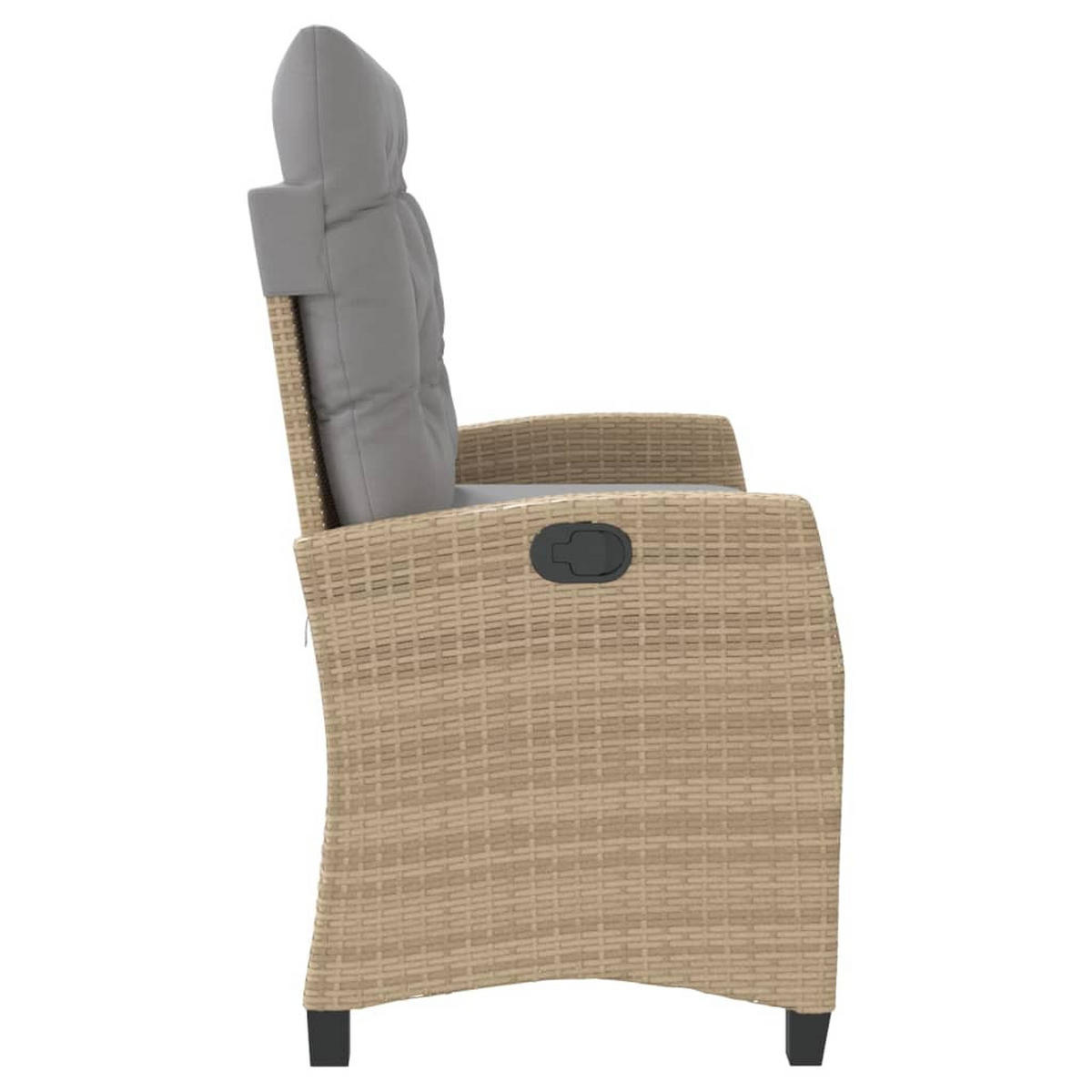 GARTENBANK Verstellbar mit Kissen Beige Poly Rattan - Beige, Kunststoff (105/93/66cm) - furnicato