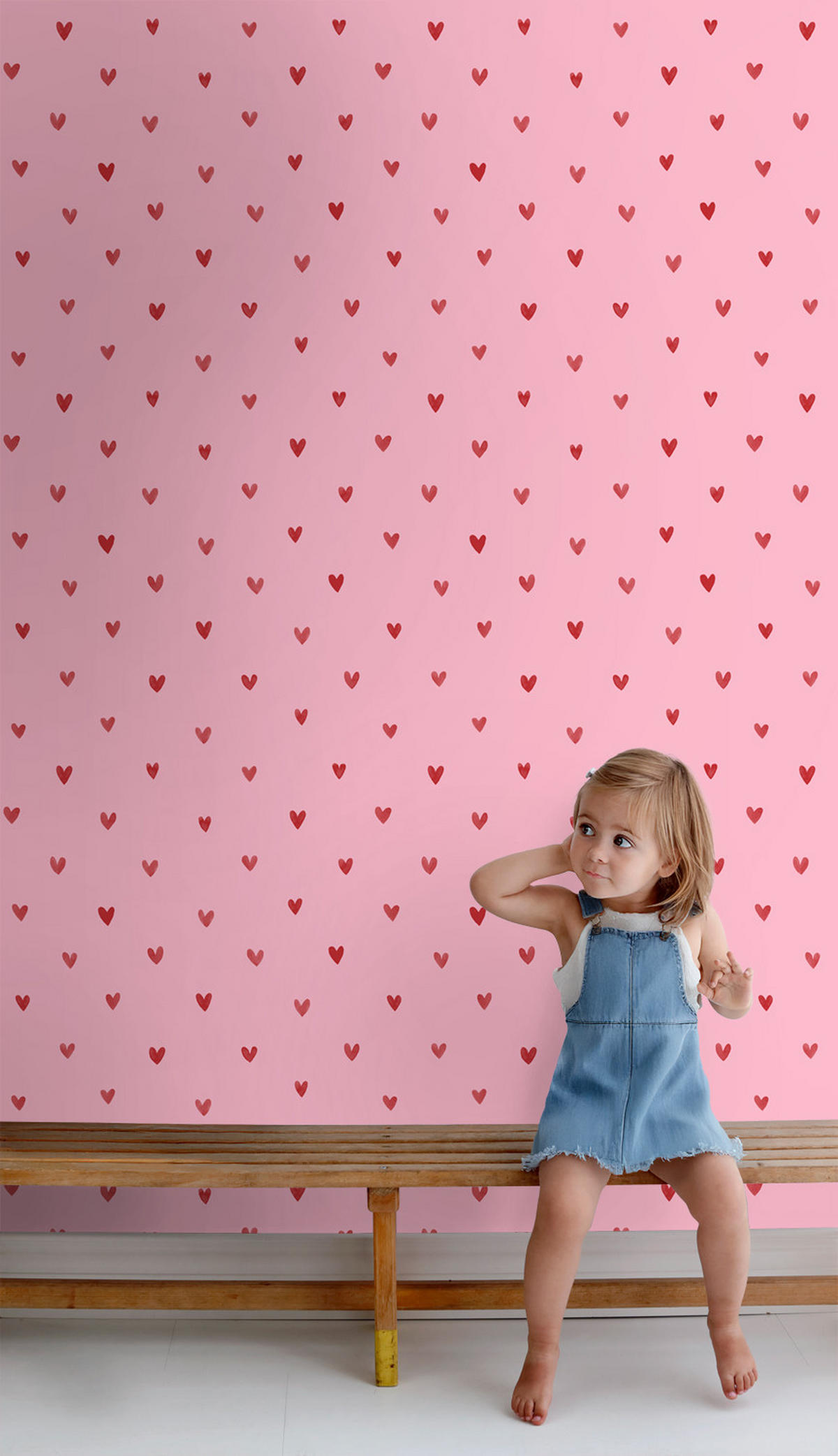 TAPETE Herzchen 50 x 900 cm - Pink, Papier (50/0.1cm) - ESTAhome