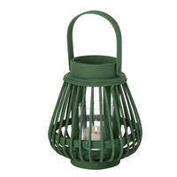 LATERNE Bambus Ilvie 14/14/16 cm - Grün, Naturmaterialien (14/16/14cm) - Boltze Home