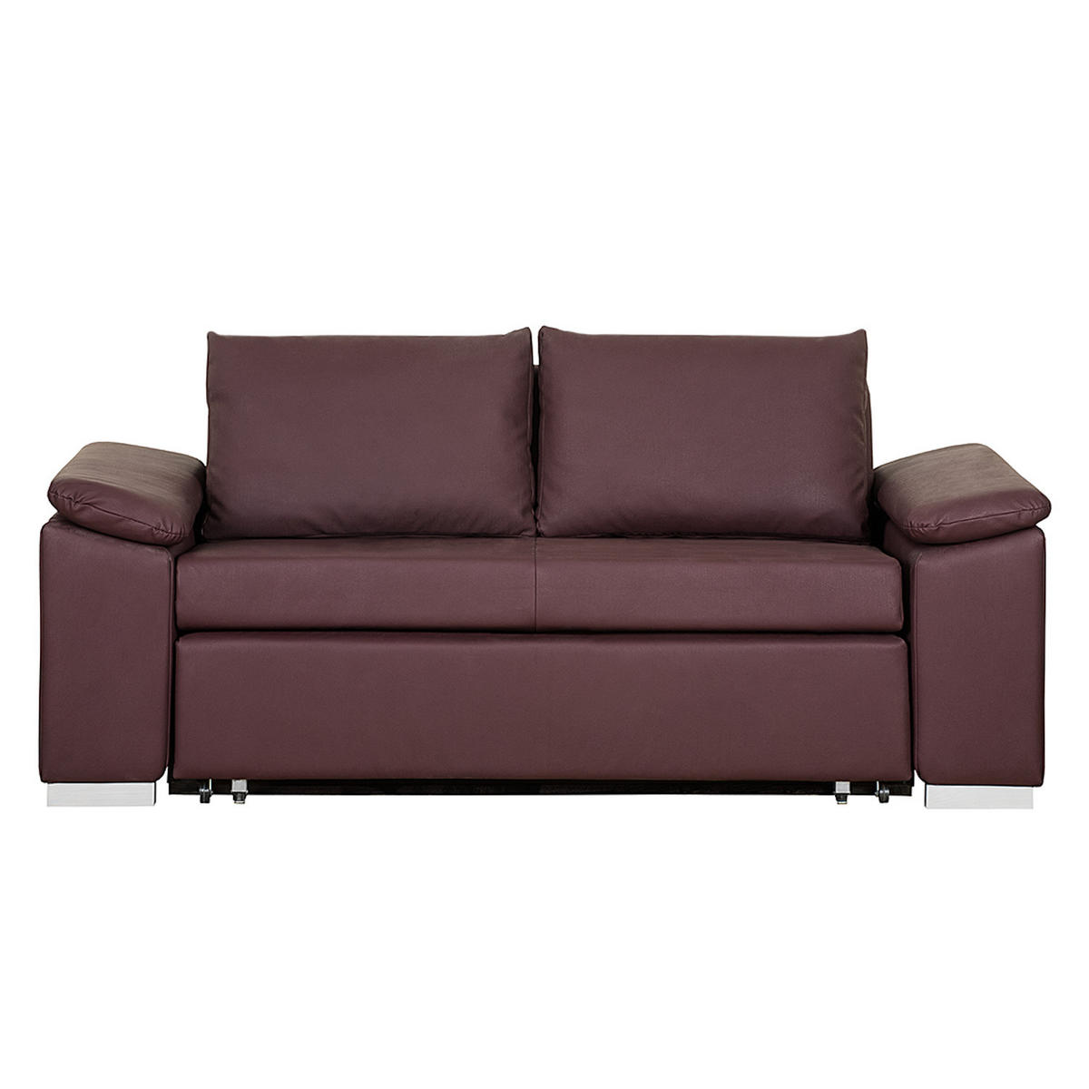 SCHLAFSOFA mit schräger Armlehne - Aubergine, Kunststoff (190/90/90cm) - home24