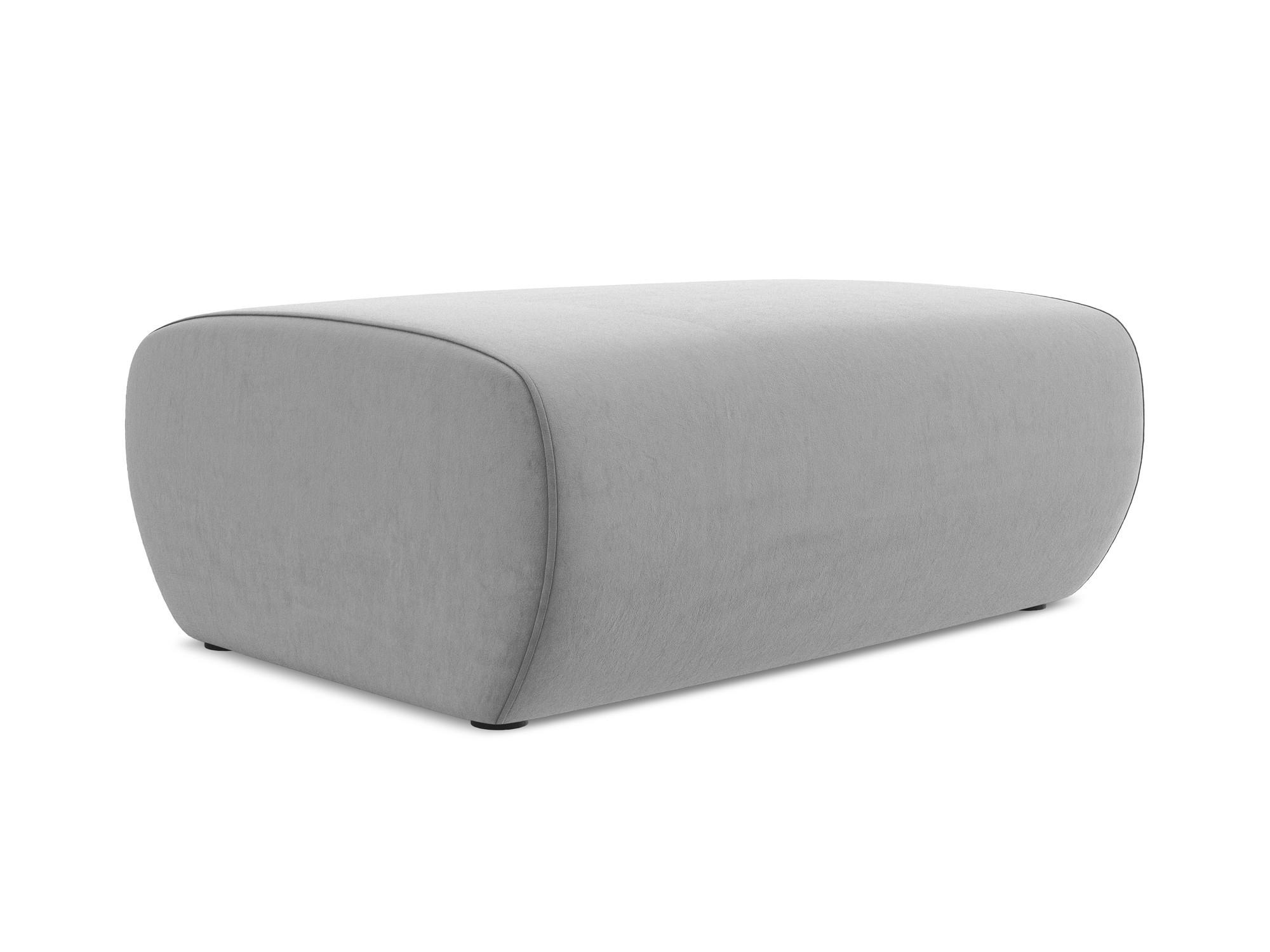POUF Samt Stoff Grau - Schwarz/Grau, Kunststoff/Textil (102/40/62cm) - Makamii