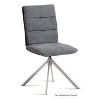 ESSZIMMERSTUHL drehbar (6er-Set) Dulcie 47x92x60 Edelstahl/Grau - Edelstahlfarben/Grau, Kunststoff (60/92/47cm) - 58aufmkessel