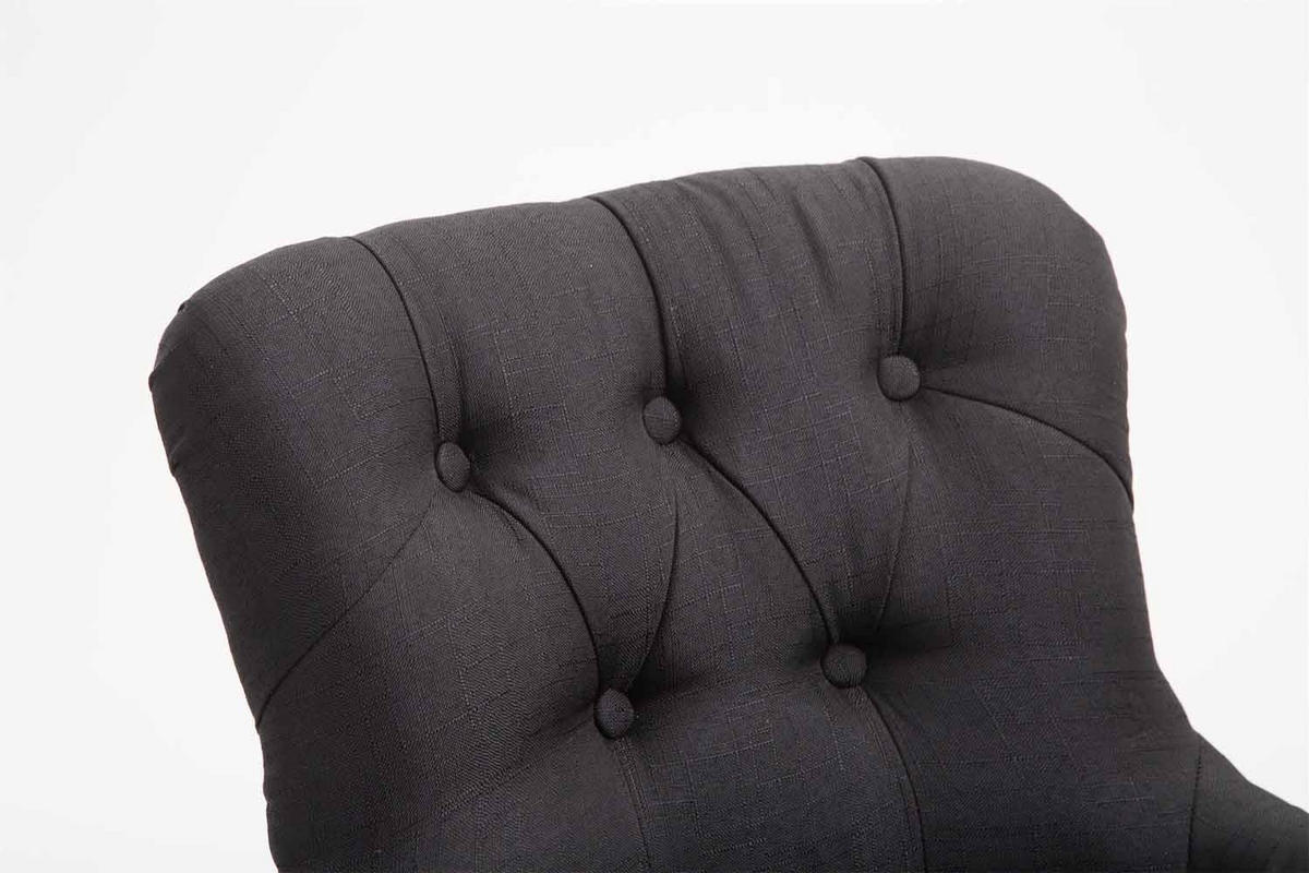 BARHOCKER 2er Set Stoff Schwarz - Schwarz, Holz/Textil (55/109/57cm) - CLP