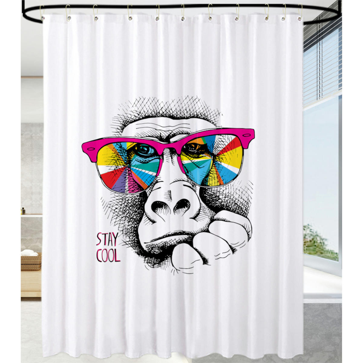 DUSCHVORHANG Stay Cool 180 x 200 cm - Weiß, Textil (180/200cm) - Sanilo