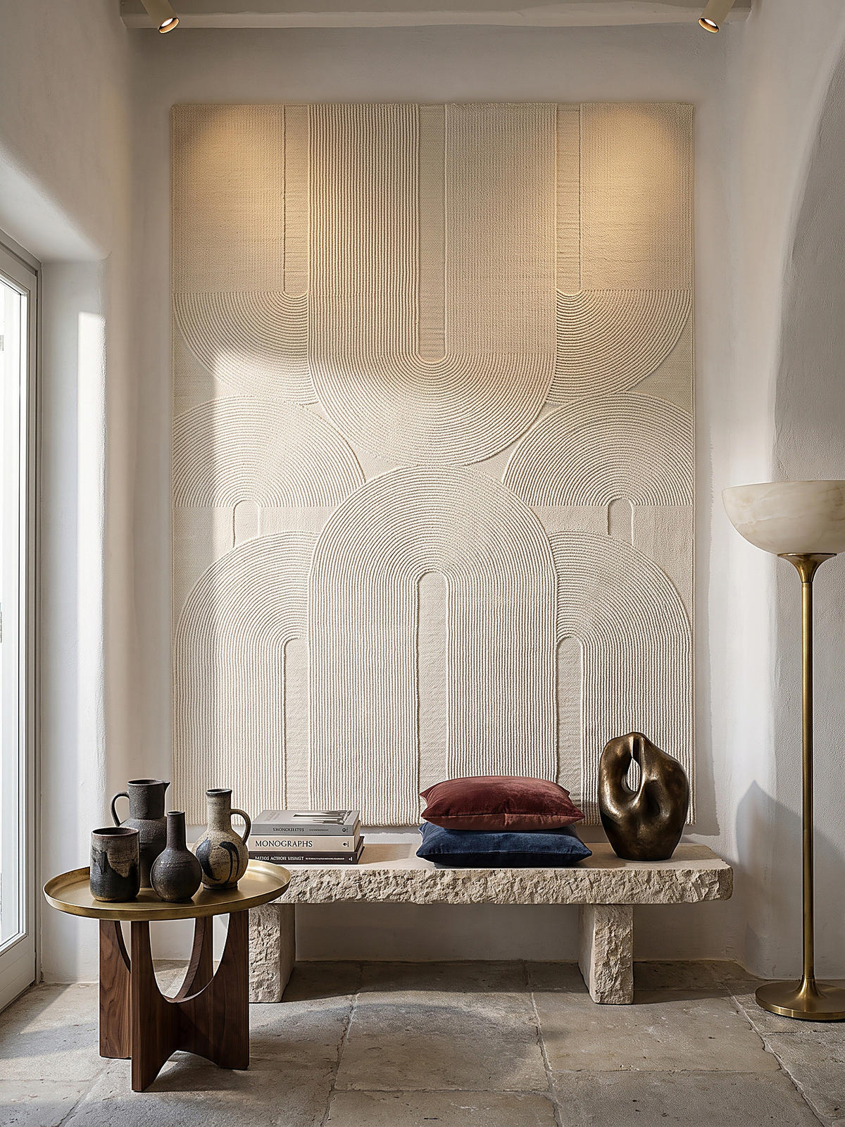 TEPPICH Kurzflor KASOS Waschbar Geometrisch Polyester Creme 160 x 230 cm - Creme, Textil (160/230cm) - KADIMA DESIGN