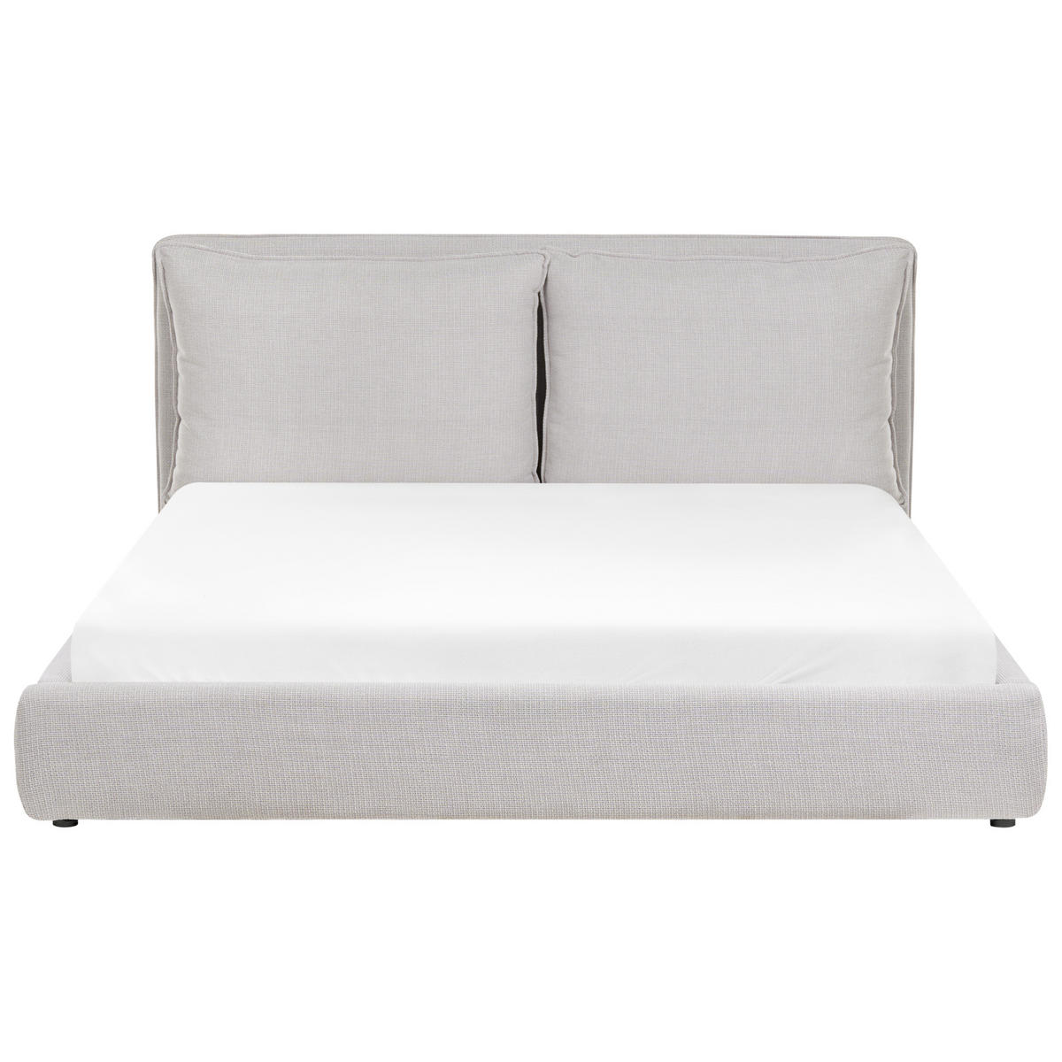 BETT mit Lattenrost 180/200 cm Hellgrau Bajonna - Hellgrau/Schwarz, Textil (180/200cm) - Beliani