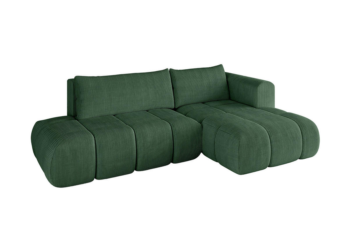 ECKSOFA Ottomane Rechts CLOUD-L 289x180x40 Grün Cord - Grün, Holzwerkstoff/Kunststoff (289/180cm) - ALTDECOR