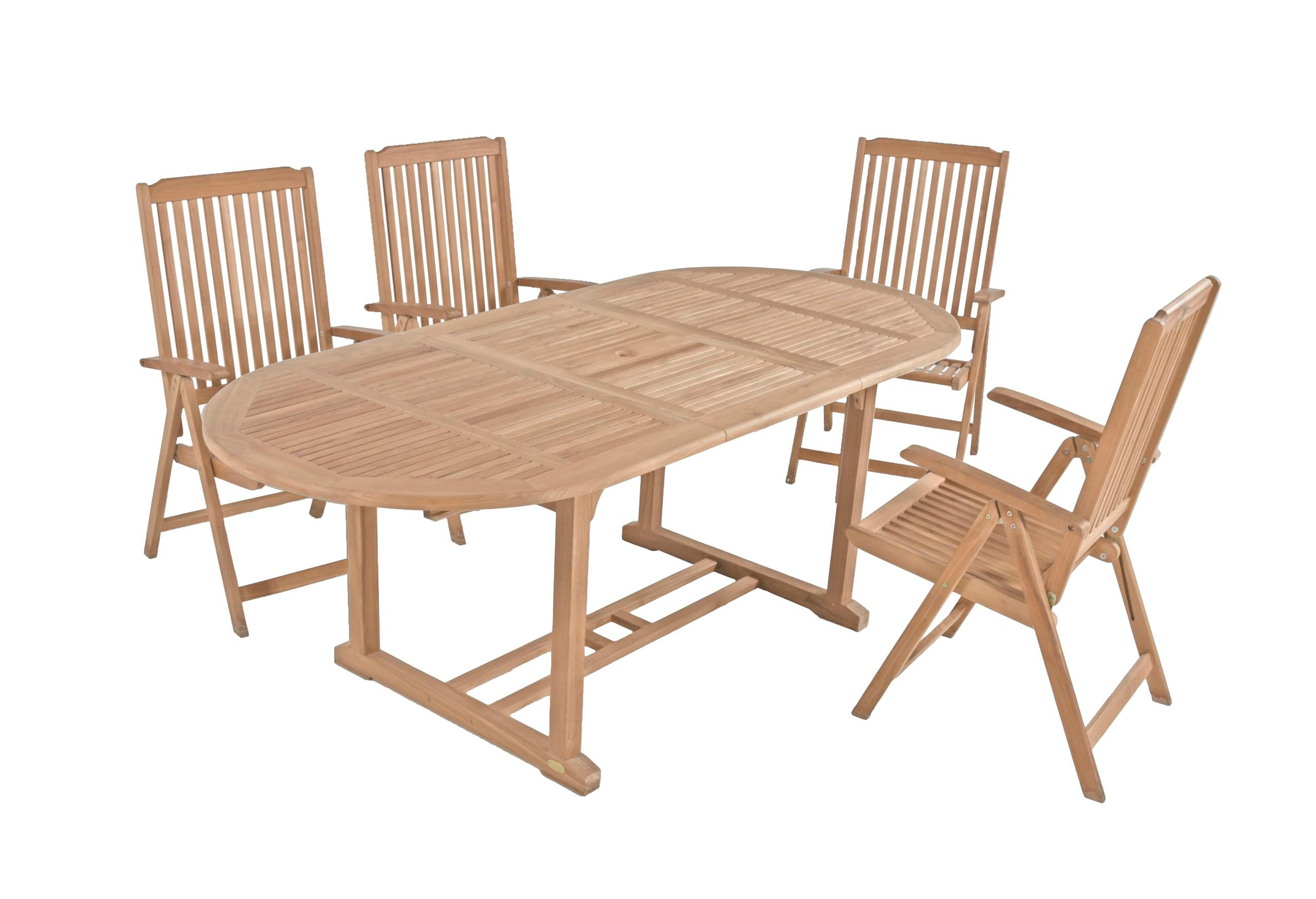 GARTEN-SITZGRUPPE Manuel 5-teilig Gartenmöbel-Set - Teakfarben, Holz - DELUKE