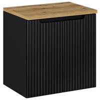 WASCHBECKENSCHRANK Newport-56 - Schwarz, Holzwerkstoff (60/60/40cm) - Lomado