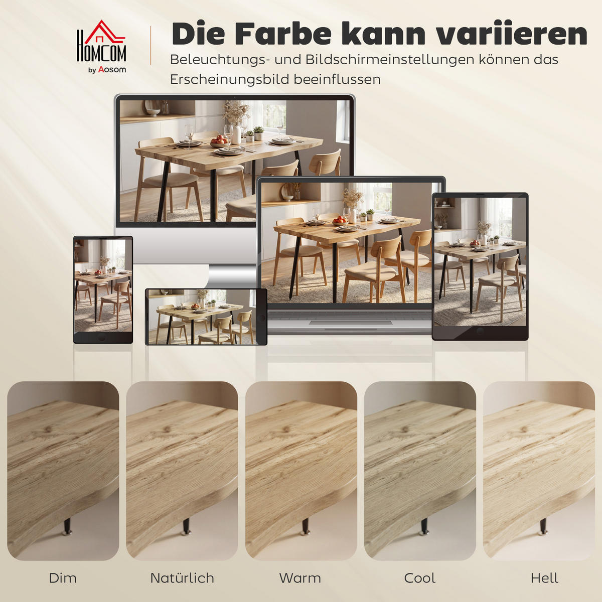 ESSTISCH DE-08417 nordischer Stil, 110 cm für 4 Personen Eiche - Eichefarben, Holzwerkstoff (110/70/75cm) - ComfortXL