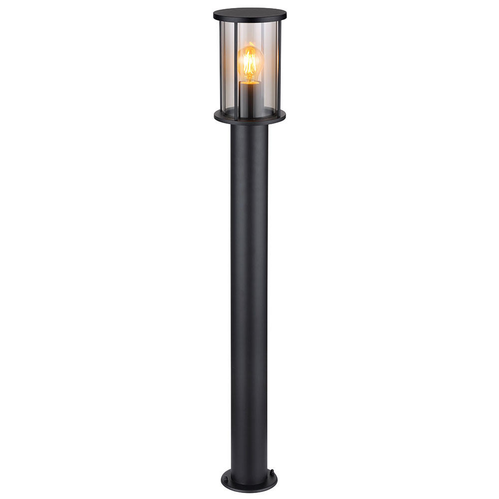 LED AUSSENLEUCHTE Edelstahl Schwarz - Schwarz, Glas (14.3/14.3/100cm) - Globo Lighting