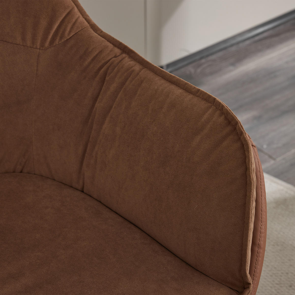 STUHL Kunstleder mit 360°-Drehfunktion, DE-42311, Braun - Braun, Metall (66/80/67.5cm) - ComfortXL