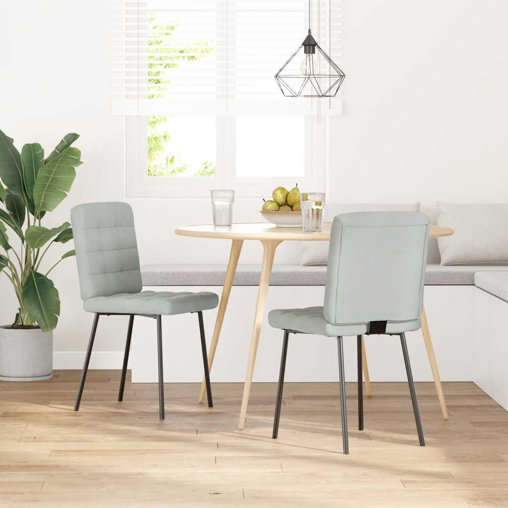 ESSZIMMERSTÜHLE 2 Stk. Hellgrau Samt 45*54*83cm - Grau, Metall (45/83/54cm) - ZMH