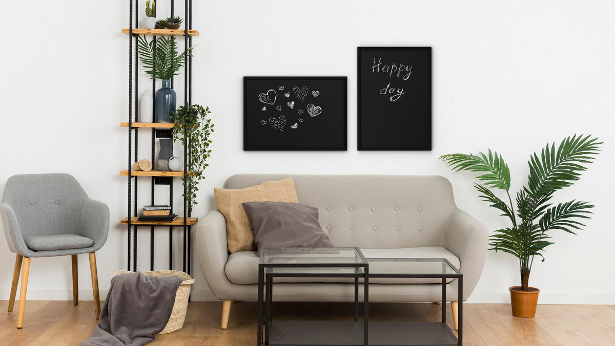 SCHWARZE Kreidetafel 70x50 cm mit Schwarz ECO-Holzrahmen - Schwarz, Holz (70/50/2cm) - ALLboards