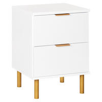 NACHTTISCH mit 2 Schubladen Weiß Walpole - Weiß, Holzwerkstoff (40/41/56cm) - Beliani