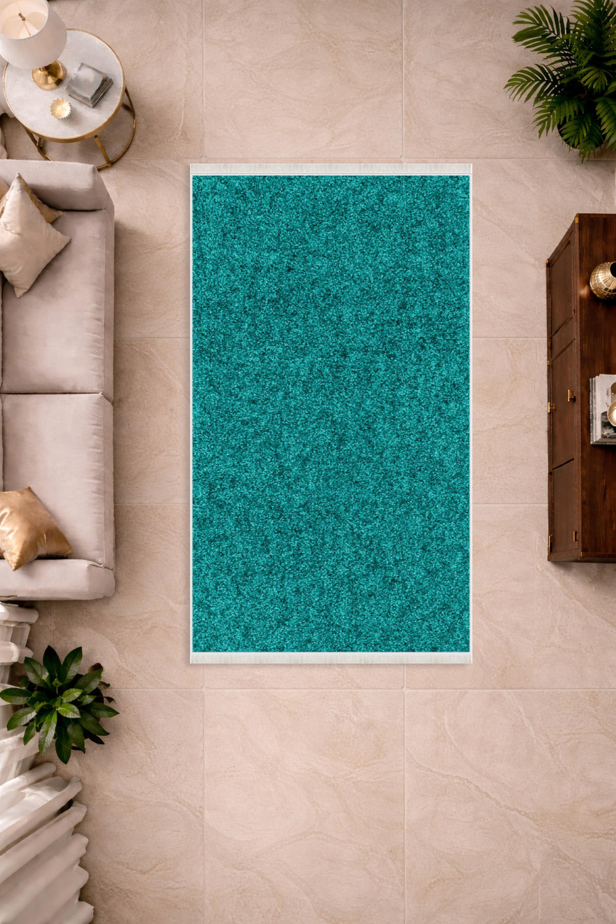 FLACHTEPPICH Wohnzimmer Läufer 80/150cm BLAU - Türkis, Textil (80/150cm) - ROLFNERS