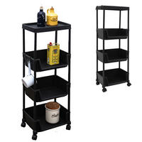 NISCHENREGAL 2er Set 35/24/100 cm, Schwarz - Schwarz, Kunststoff (24/100/35cm) - MAKLIK