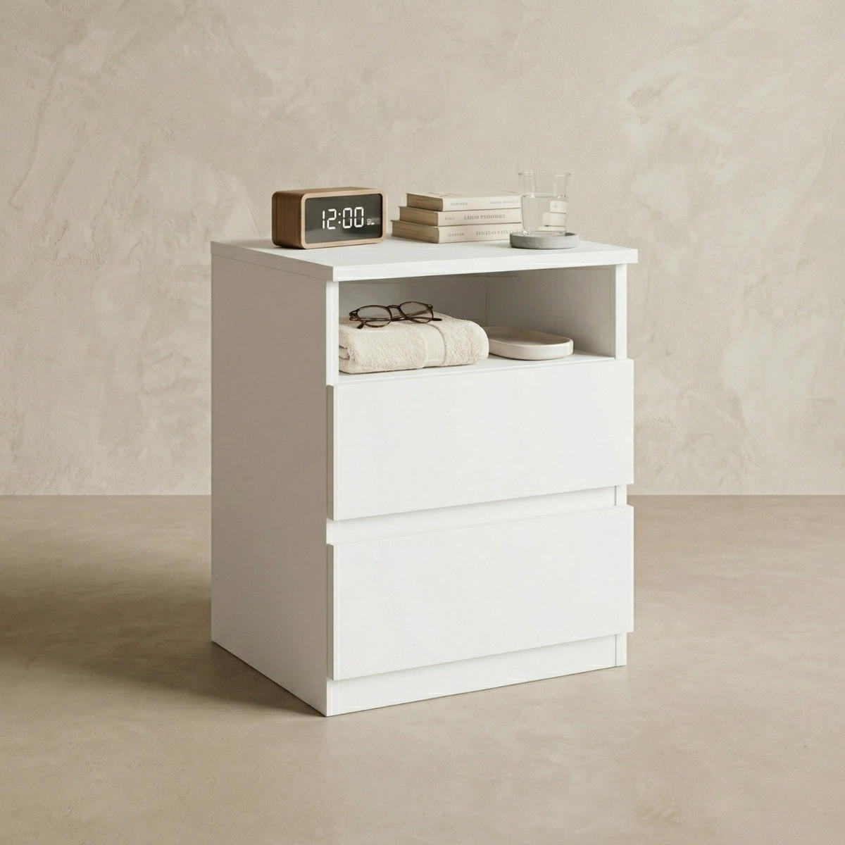 NACHTKOMMODE Auri 40/50/32 cm - Weiß, Holzwerkstoff (40/50/32cm) - EDAXO